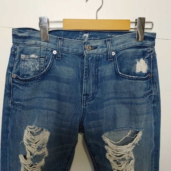 7 For All Mankind Relaxed Skinny distressed jeans 25 - Picture 3 of 14